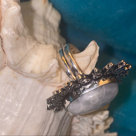 Rainbow moonstone Handmade ring 10 - Picture 6 of 8